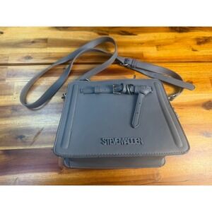 Steve Madden Gray Crossbody Purse Satchel Shoulder Bag Silver Hardware Veg
